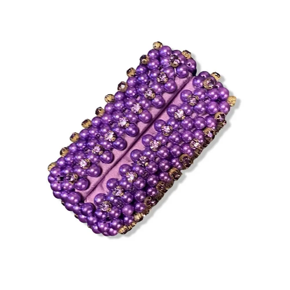 Retrofete Lydia Pearl Crystal bag clutch purple evening purse rhinestone event